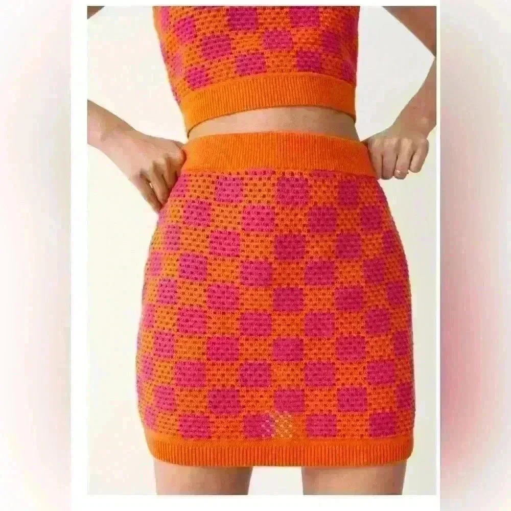 & other stories crochet mini skirt